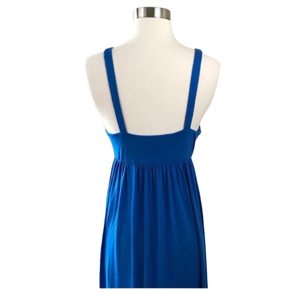 SUSANA MONACO Maxi Dress Blueberry Blue Sleeveless Empire Elastic Waist Sm NWT - Picture 2 of 8